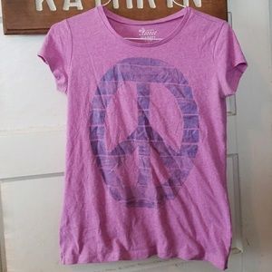 Pink/lavender peace sign t-shirt